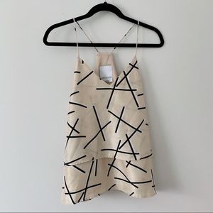 C/Meo Collective Natural New Day Line Print Top